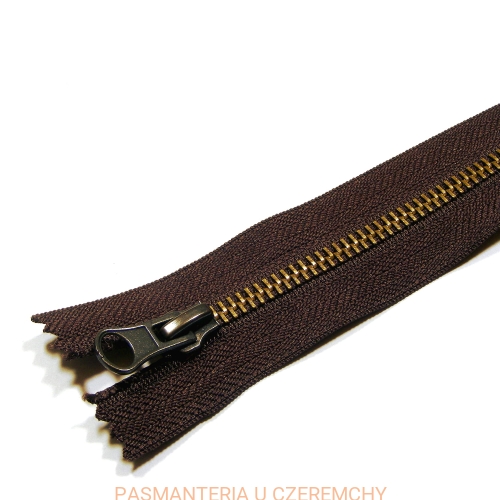 zamek 15 cm ciemnobrązowy nierozdzielczy metalowy VT10 mosiądz oksydowany /brązowy/ 