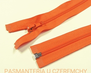zamek 80 cm pomarańczowy rozdzielczy plastikowy spirala 5 
