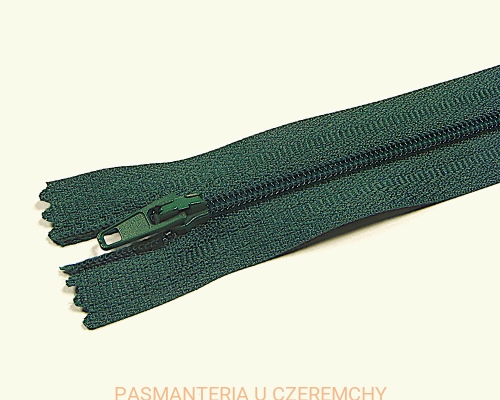 zamek 20 cm ciemnozielony nierozdzielczy ALPHA spirala 5