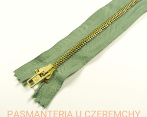 zamek 30 cm miętowy ALPHA nierozdzielczy metalowy VT10 mosiądz /zielony/ 