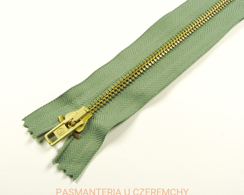 zamek 30 cm miętowy ALPHA nierozdzielczy metalowy VT10 mosiądz