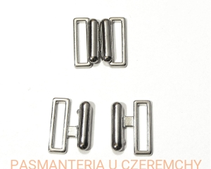 zapięcie metalowe 13 mm - kolor srebrny /klamerka, klamra, do biustonosza, stroju, bieliźniarskie/   