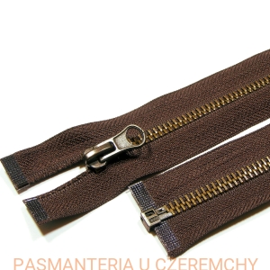 zamek 55 cm ciemnobrązowy rozdzielczy metalowy VT10 mosiądz postarzany /brązowy/