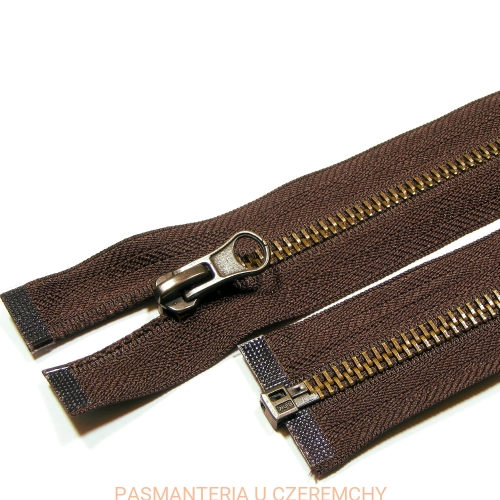 zamek 55 cm ciemnobrązowy rozdzielczy metalowy VT10 mosiądz postarzany /brązowy/