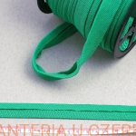 lamówka 18 mm szmaragdowa z dzianiny bawełnianej - ściągacza - zaprasowana /dzianinowa, ściągaczowa, zielona/