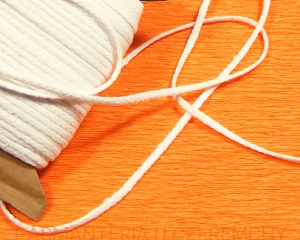 sznurek bawełniany płaski 4 mm biały