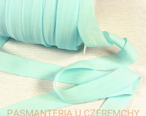 guma łamana 20 mm matowa jasny turkus SE /lamówka elastyczna, lamówka gumowa niebieska, zielona/   