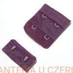 zapięcie do biustonosza /do stanika, bieliźniarskie, haftki/, 2 haftki w 2 rzędach, fioletowe