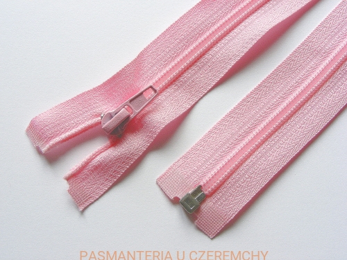 zamek rozdzielczy plastikowy /spirala 5/ 40 cm różowy