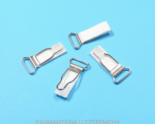 żabka do zapinania pończoch biała