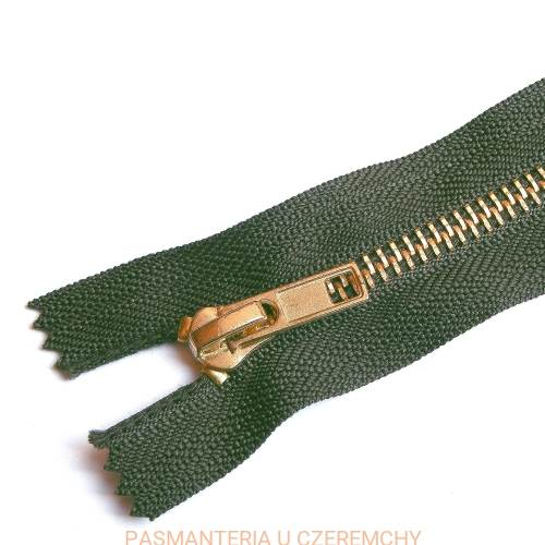 zamek 14 cm metalowy VT10 /6 mm, nikiel/ nierozdzielczy ciemny khaki /ciemnozielony, zielony/