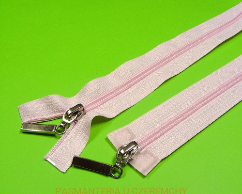 zamek 85 cm jasnoróżowy rozdzielczy dwusuwakowy spirala 5