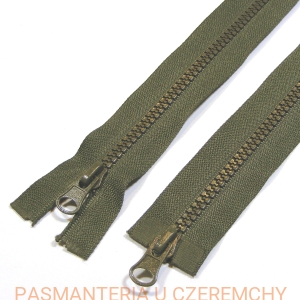 zamek 90 cm khaki rozdzielczy dwusuwakowy kostka rozm.5 /zielony/ 