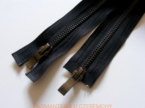 zamek rozdzielczy dwusuwakowy metalowy 85 cm czarny /ząbki - czarny nikiel/