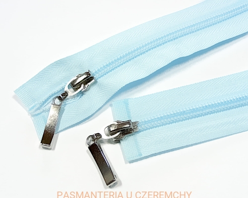 zamek 85 cm jasnoniebieski rozdzielczy dwusuwakowy spirala rozm. 5