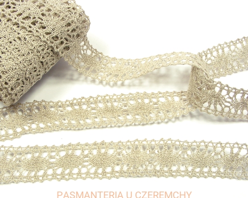 koronka lniana 22 mm naturalna