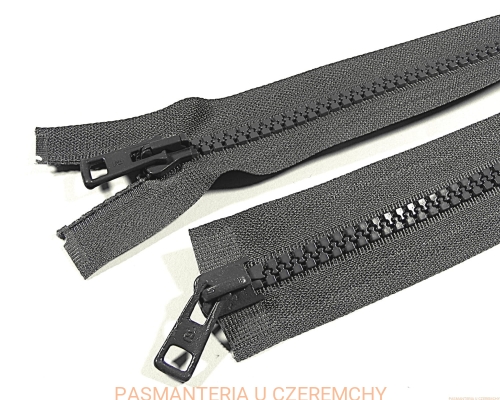 zamek 85 cm szary ALPHA rozdzielczy dwusuwakowy kostka rozm.5