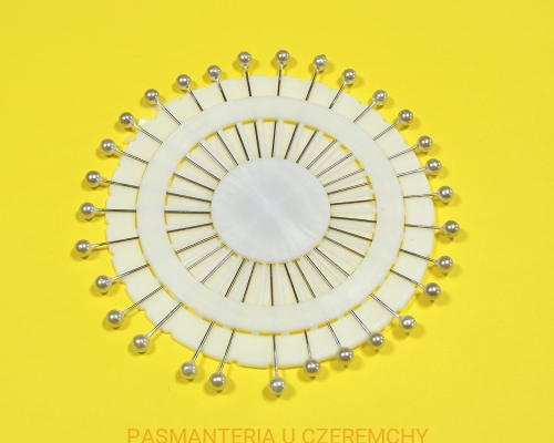 szpilki 50 mm z białą główką plastikową