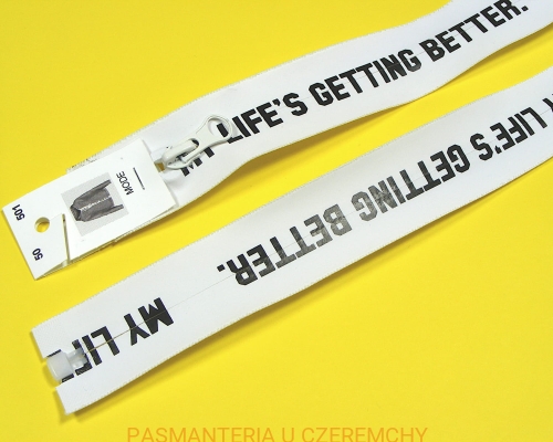 zamek 50 cm rozdzielczy plastikowy dekoracyjny spirala rozm. 5 "Life's getting better"