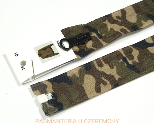 zamek 70 cm moro rozdzielczy plastikowy dekoracyjny spirala rozm. 5