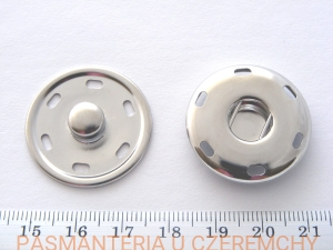 zatrzaski metalowe 28 mm - kolor srebrny