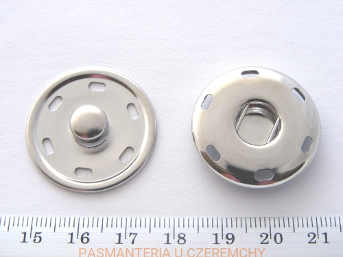 zatrzaski metalowe 28 mm - kolor srebrny