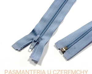 zamek 45 cm niebieski rozdzielczy plastikowy spirala rozm. 5 