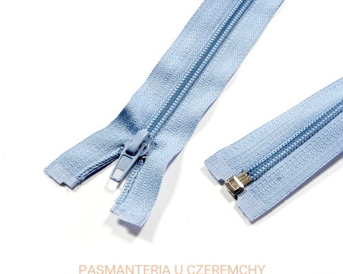 zamek 45 cm jasnoniebieski rozdzielczy plastikowy spirala rozm. 5