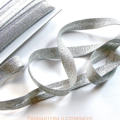 lamówka brokatowa 15 mm - kolor srebrny