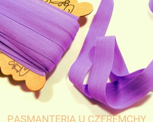 guma łamana 21 mm matowa fioletowa - opakowanie 20 m /lamówka elastyczna, lamówka gumowa/  