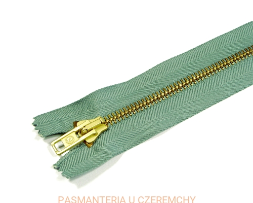 zamek 20 cm miętowy ALPHA nierozdzielczy metalowy VT10 mosiądz