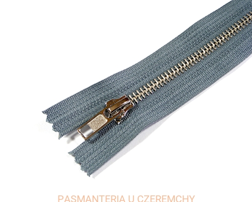 zamek 14 cm stalowoszary metalowy VT10 nikiel nierozdzielczy