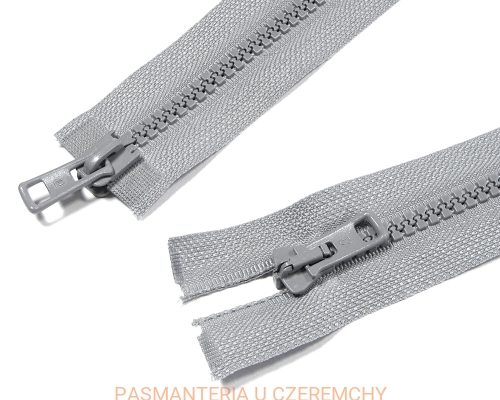zamek 75 cm jasnoszary ALPHA rozdzielczy dwusuwakowy kostka rozm.5