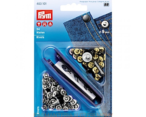 nity kieszeniowe 9 mm stal oksydowana/stal PRYM 403 101