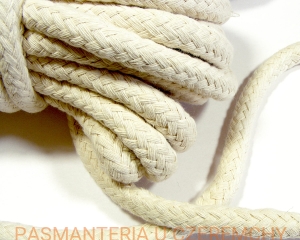 sznur - linka bawełniana pleciona 12 mm ecru