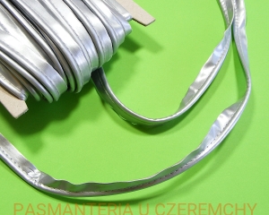 wypustka 11 mm srebrna z eko-skóry /skaju/ - opak. 20 mb 