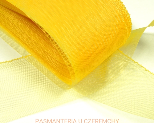 taśma krynolinowa 80 mm żółta z nitką ściągającą