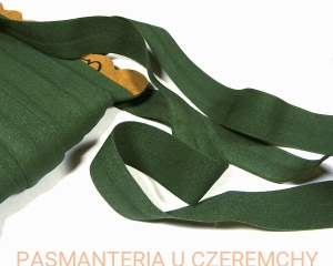 guma łamana 21 mm khaki matowa - opak. 20 mb /lamówka elastyczna, lamówka gumowa zielona/  