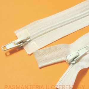 zamek 80 cm biały rozdzielczy dwusuwakowy spirala 3