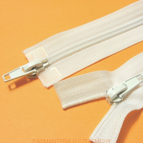 zamek 80 cm rozdzielczy dwusuwakowy spirala 3 biały