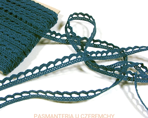 koronka bawełniana 10 mm granatowa