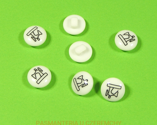 guzik "maszyna do szycia" biały 12,5 mm