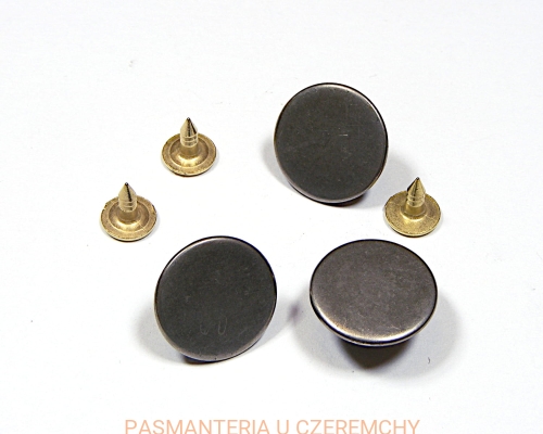 guziki do nabijania 17 mm gładkie, nikiel oksydowany