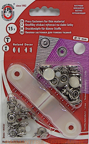 napy springi 13 mm perłowe z pełną główką do nabijania Roland Decor Koh-I-Noor
