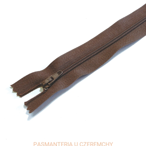  Zamek nierozdzielczy S3 dł. 18 cm ciemnobrązowy /brązowy/
