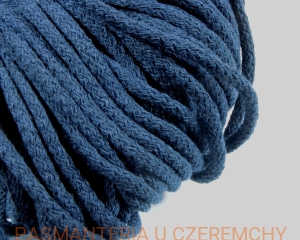 sznurek odzieżowy bawełniany 5 mm - granatowy jeansowy