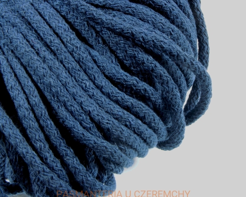 sznurek odzieżowy bawełniany 5 mm - granatowy jeansowy