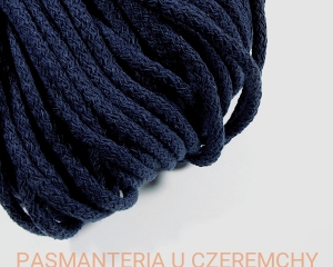 sznurek odzieżowy bawełniany 5 mm - ciemnogranatowy /granatowy/