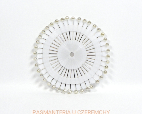 szpilki 34 mm z główką plastikową - białe