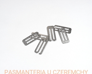 zaczep do ramiączka 25 mm metalowy, miralloy, srebrny - opak. 20 szt. /do muszki/ 